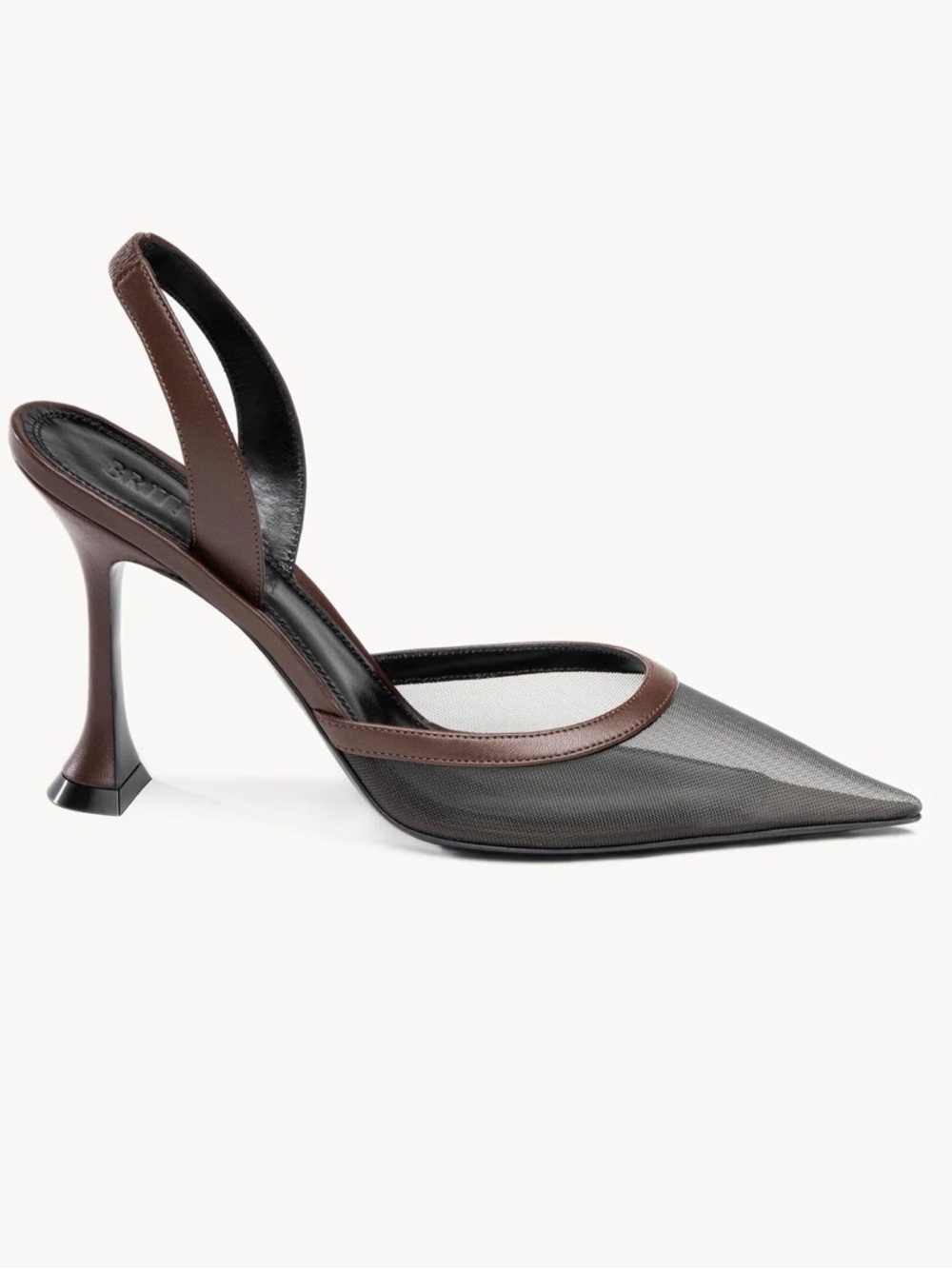 Britt Netta Black & Brown Pointed Slingback Heels